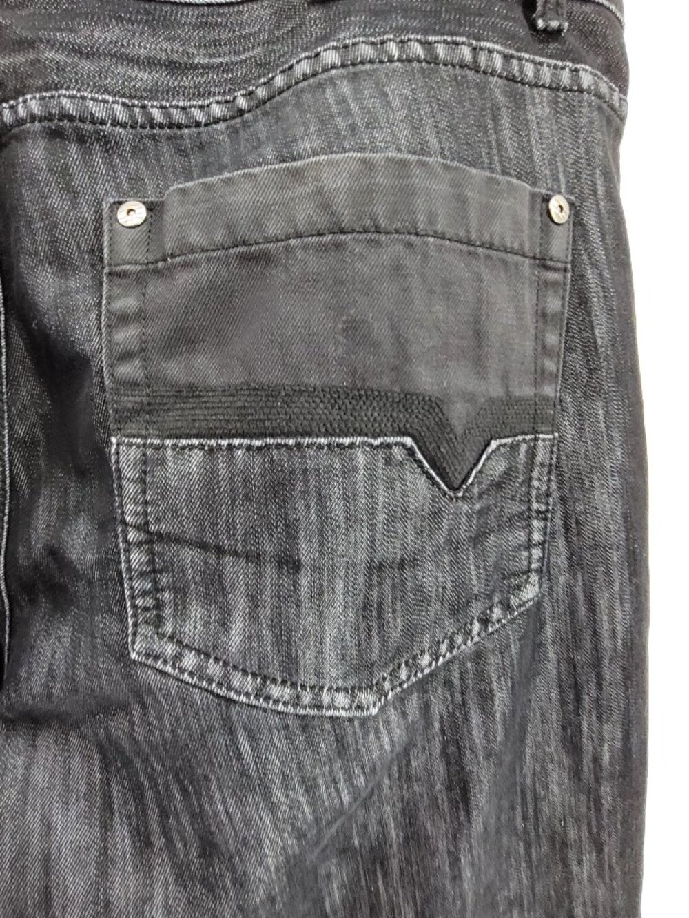 INC Jeans Mens 40x32 Black Stretch Denim Berlin Slim Straight Whiskers Pants - Picture 3 of 12